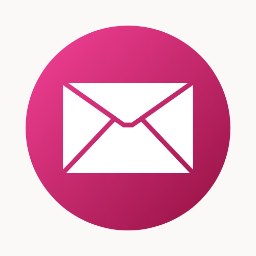 Icon of an envelope inside a pink circle.