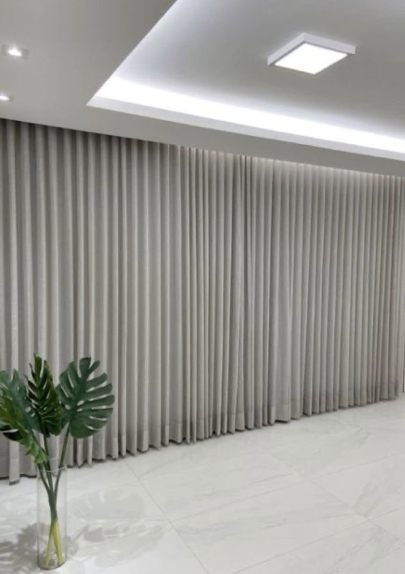 Gypsum curtain hide in an open plan area, neatly concealing curtain tracks in a home