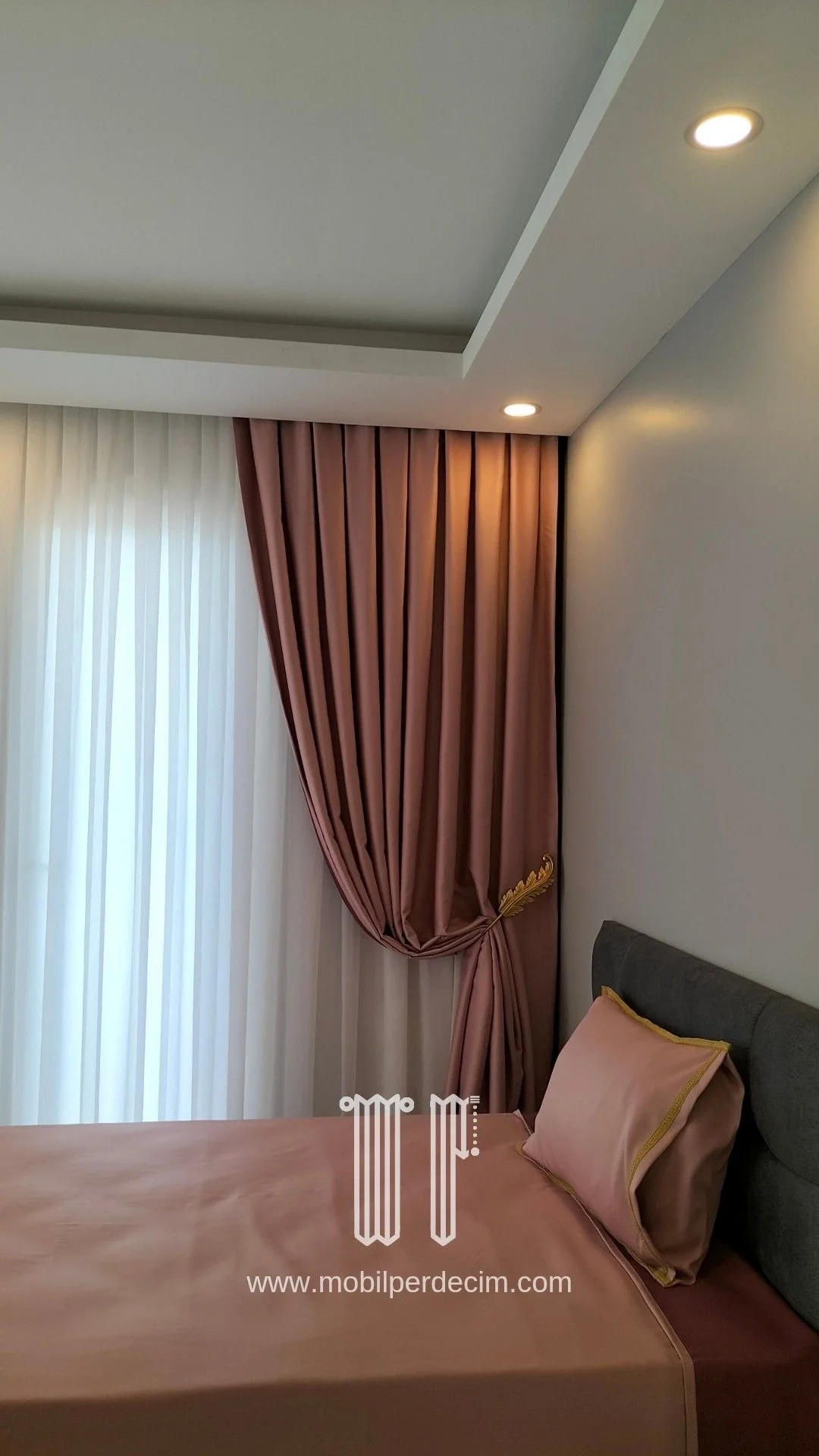 Gypsum curtain pelmet in a bedroom providing a clean and elegant window finish