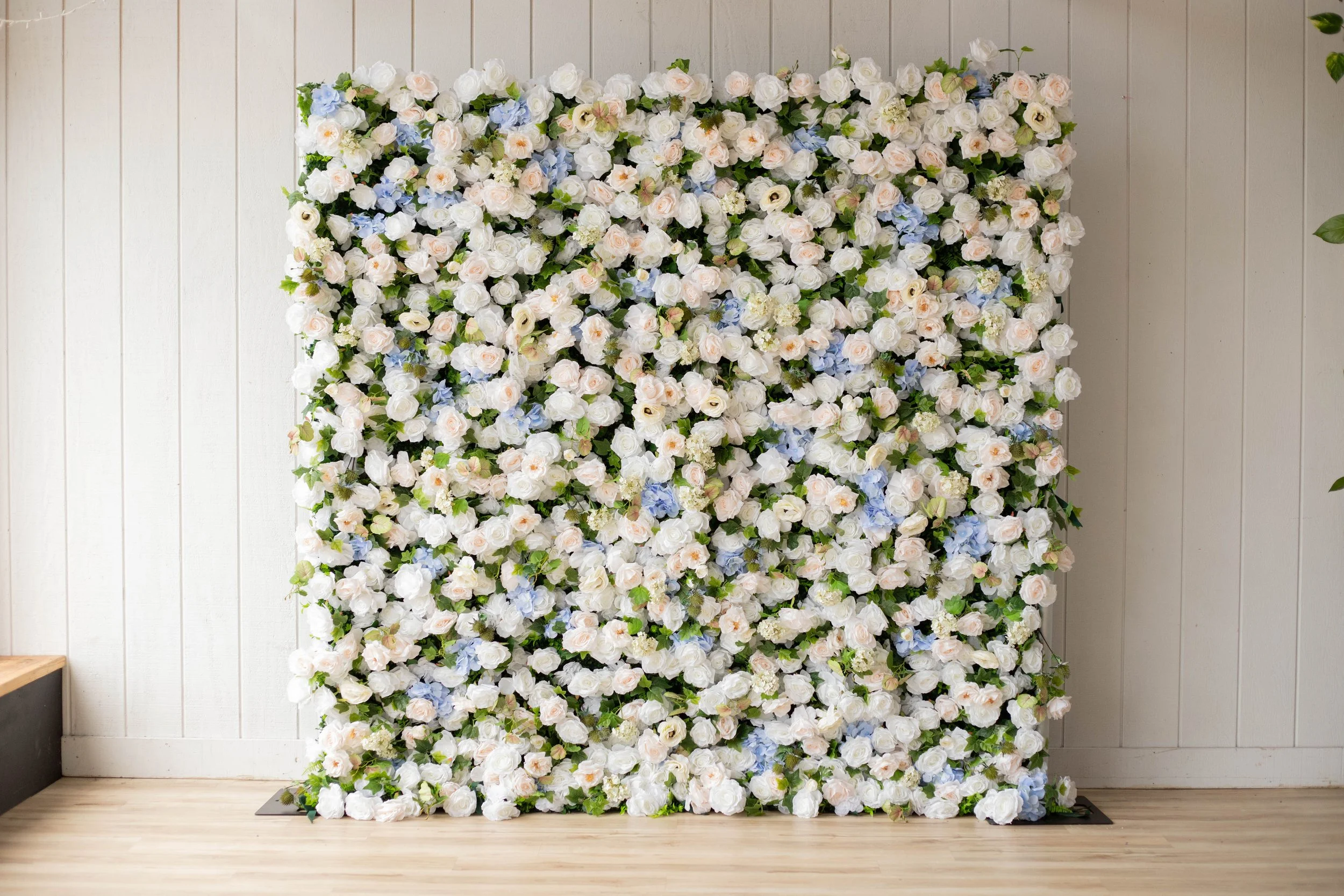 The Adelaide: Soft, romantic, and effortlessly elegant, layered ivory blooms with hints of blush and blue.