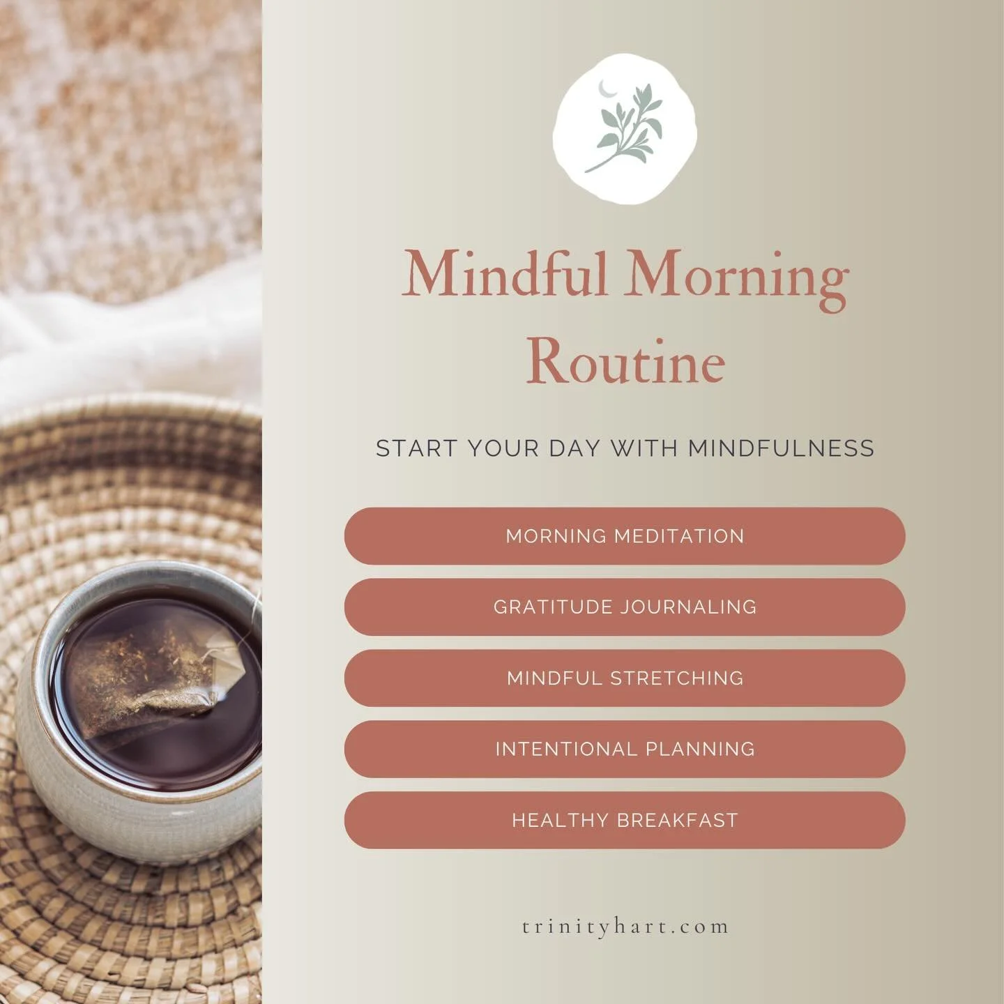 🌅 Lead yourself first, beauty. 

Embracing a mindful morning routine can have a profound impact on the day and set a positive tone for everything that follows. 

By allowing ourselves to cultivate a sense of peace and clarity as we prepare to face t