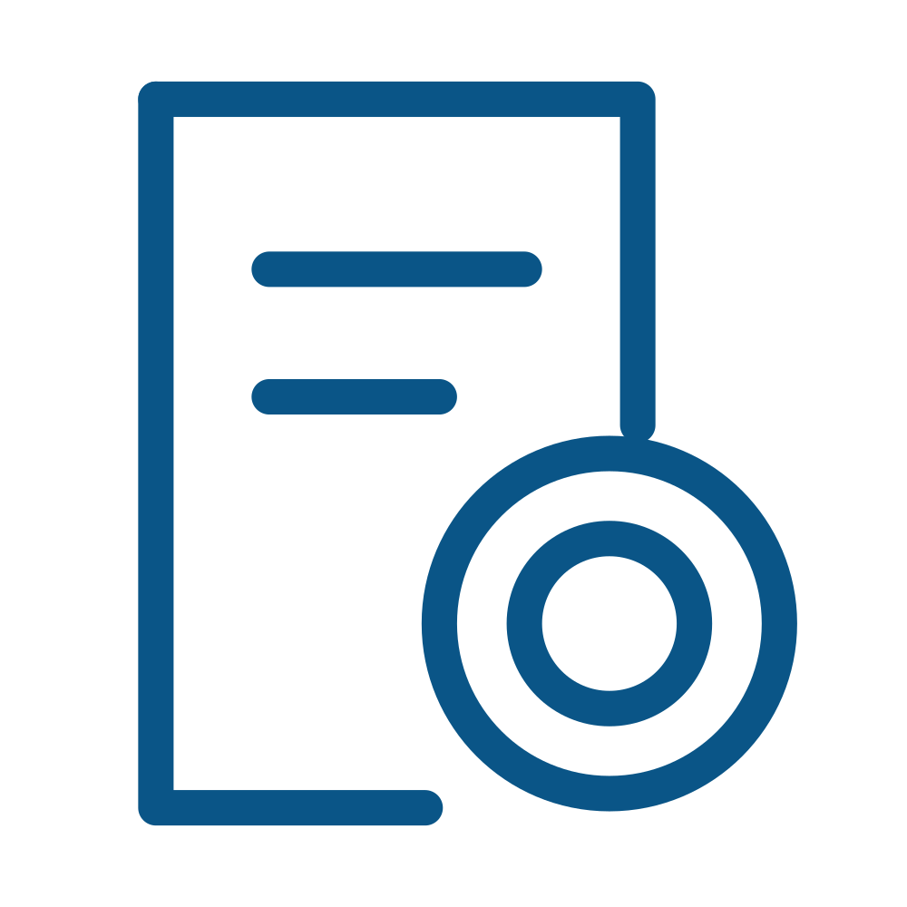 Icon of two hands shaking over a document, symbolizing agreement or contract.