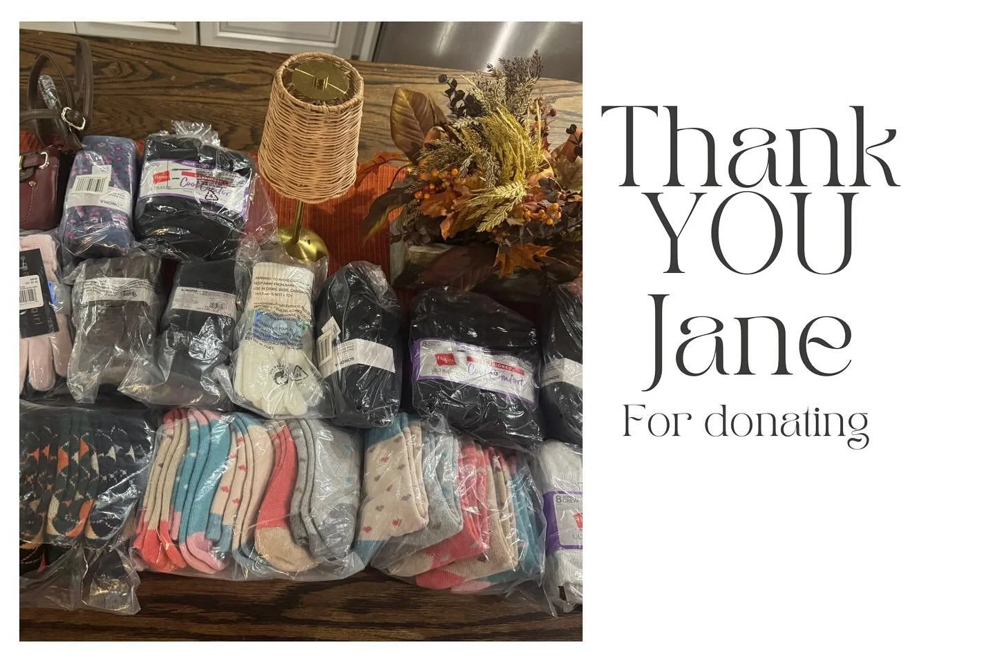 Thank you Jane for sooo many warm socks , a purse and gloves what and incredible blessing you are to so many ❤️