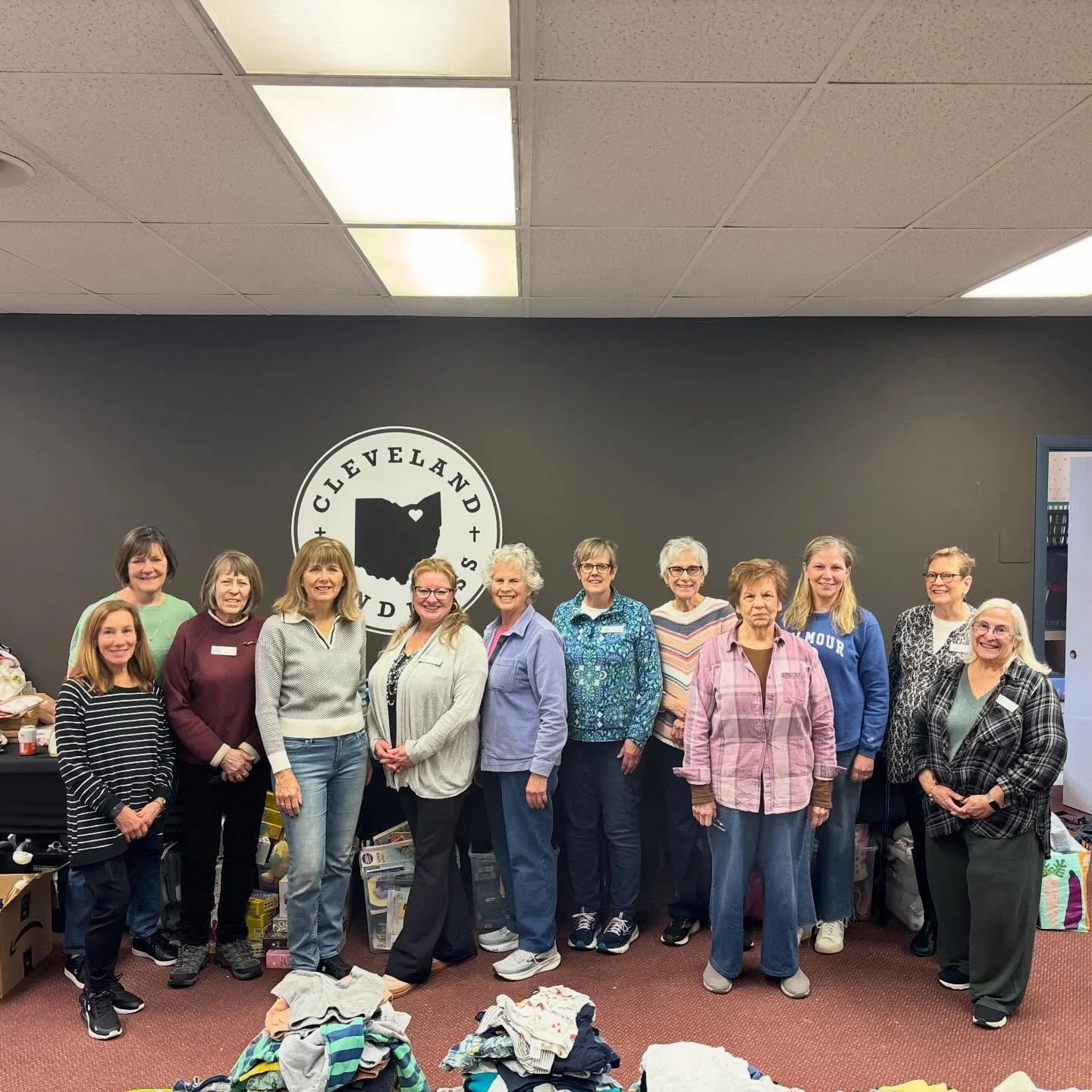 What an incredible Volunteer day! The ladies of the New Clevelanders went to work! They helped organized our items , sort baby clothes, put together toddler kits, and clean and organize our infant room and even made cards! What a blessing and a gift 