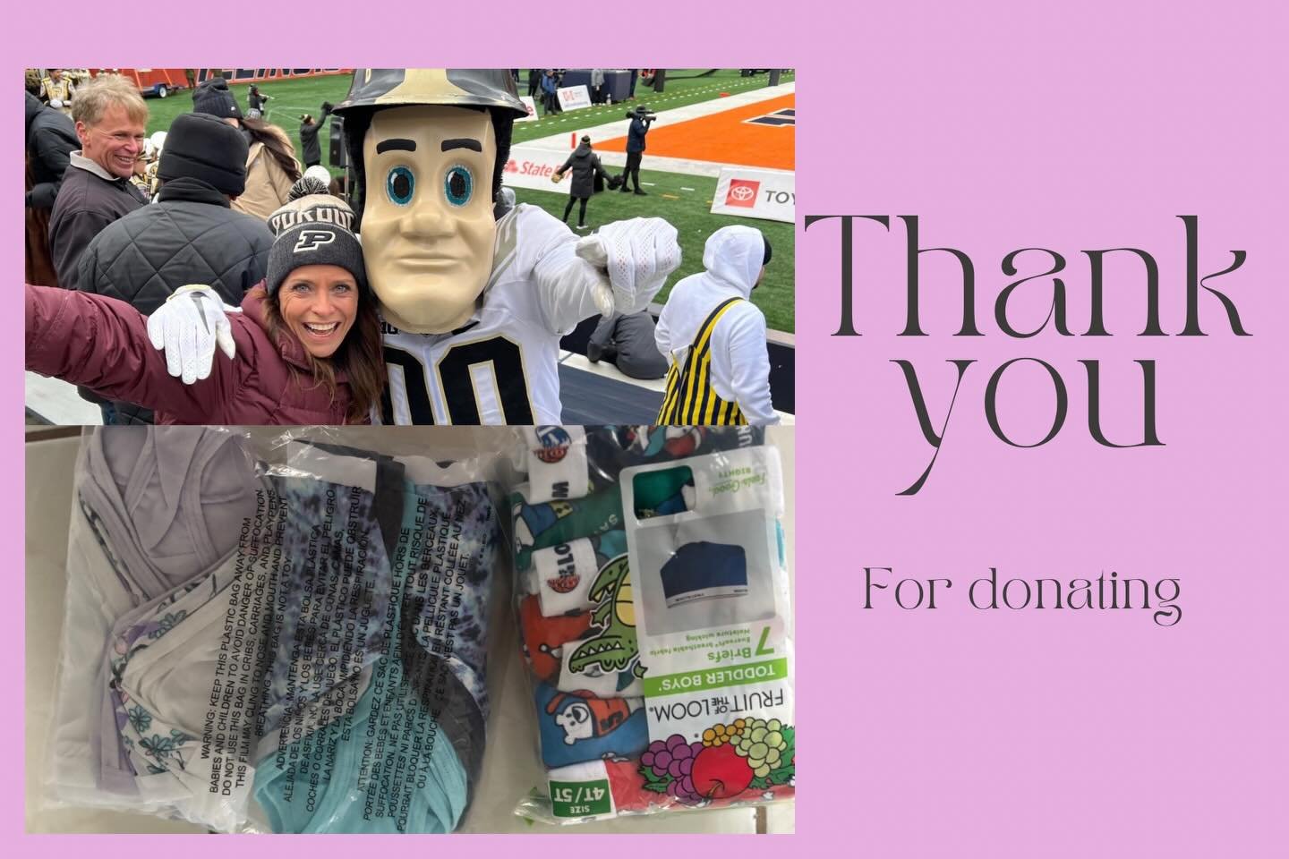 Thank you Eleni for the much needed toddler underwear! We are so grateful for you!