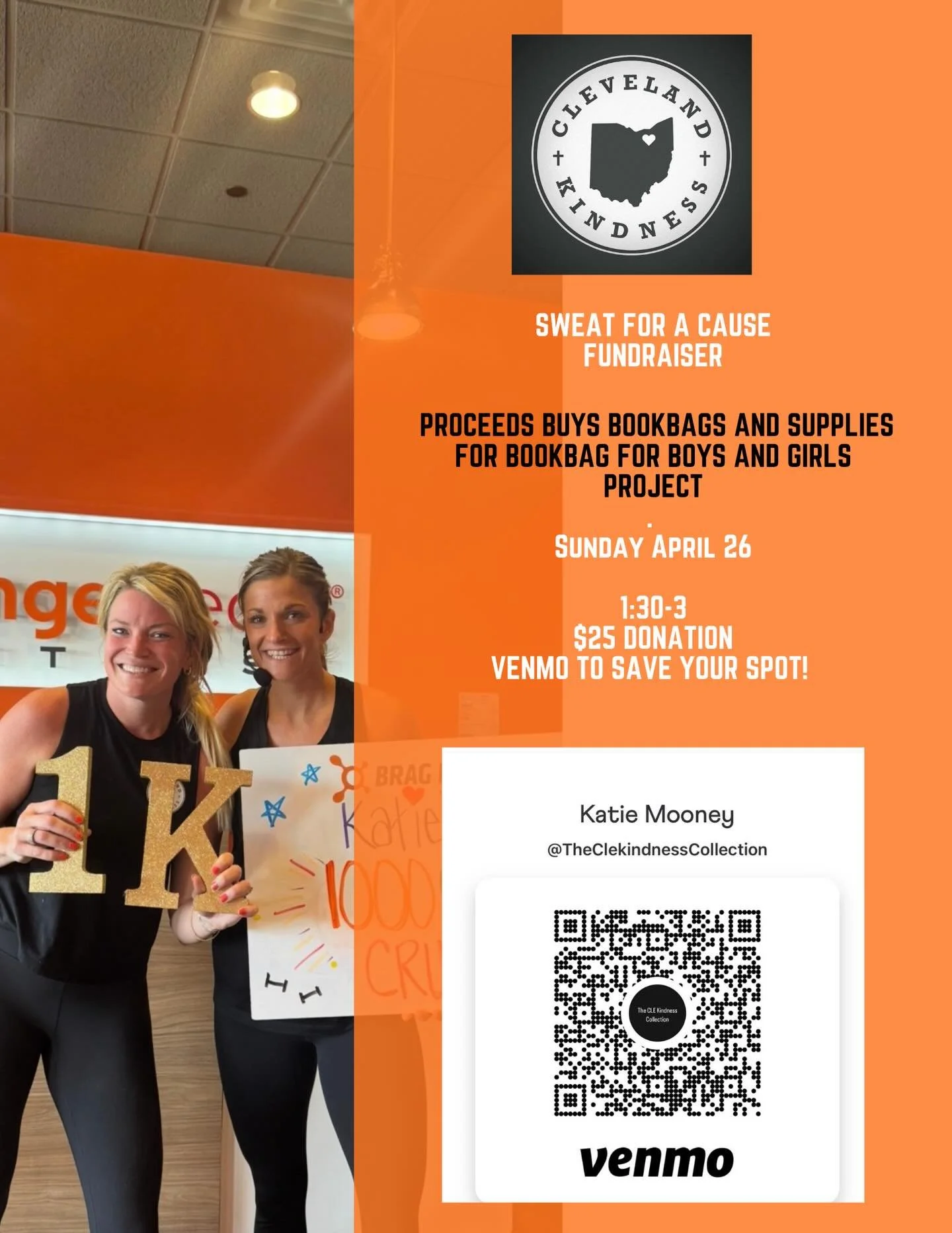 We are thrilled to partner with @otfsolon  for a fun way to raise money and help kids in need to have a great school year! All Proceeds help buy an individual child&rsquo;s  school supplies!  This is a fun event for all - all fitness levels! Venmo to