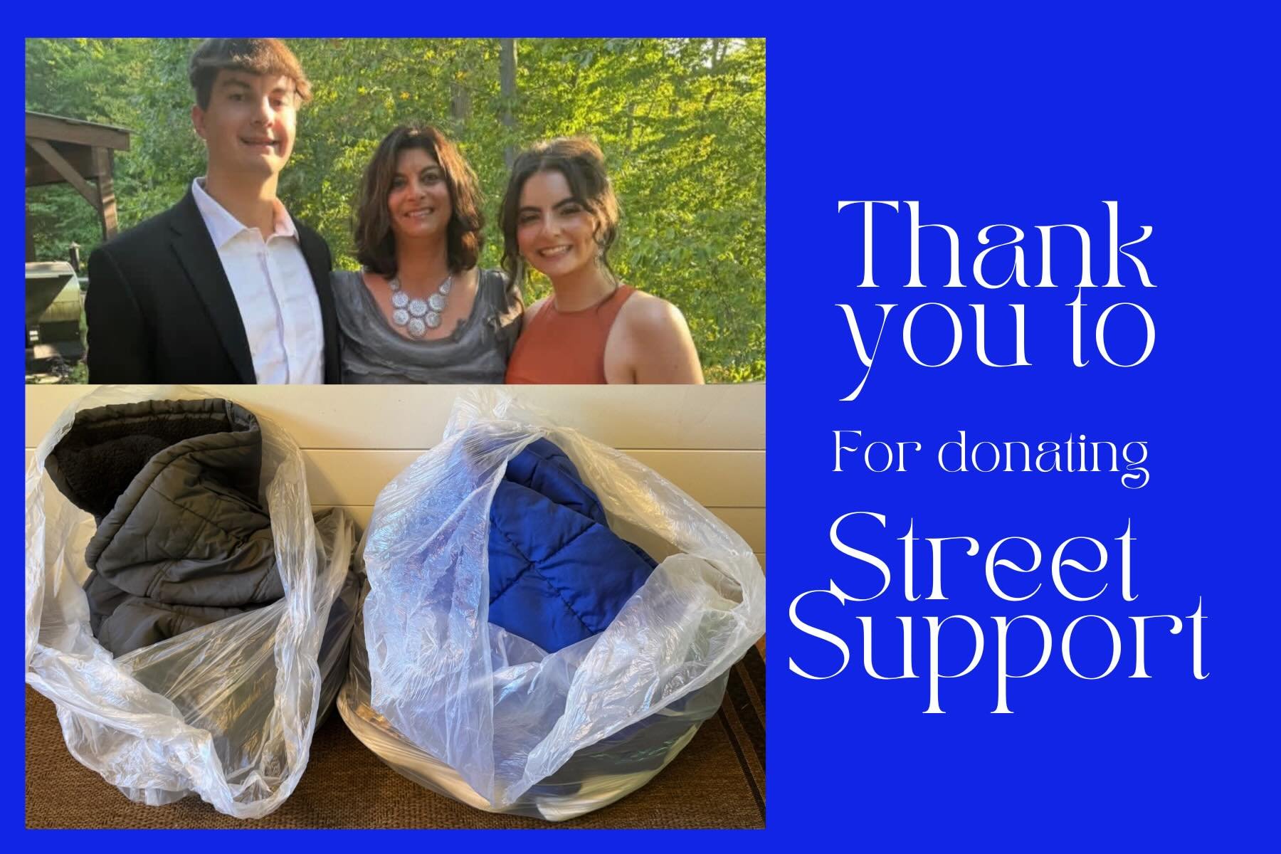 Thank you Melissa for this generous and much needed donation to Street Support 💙