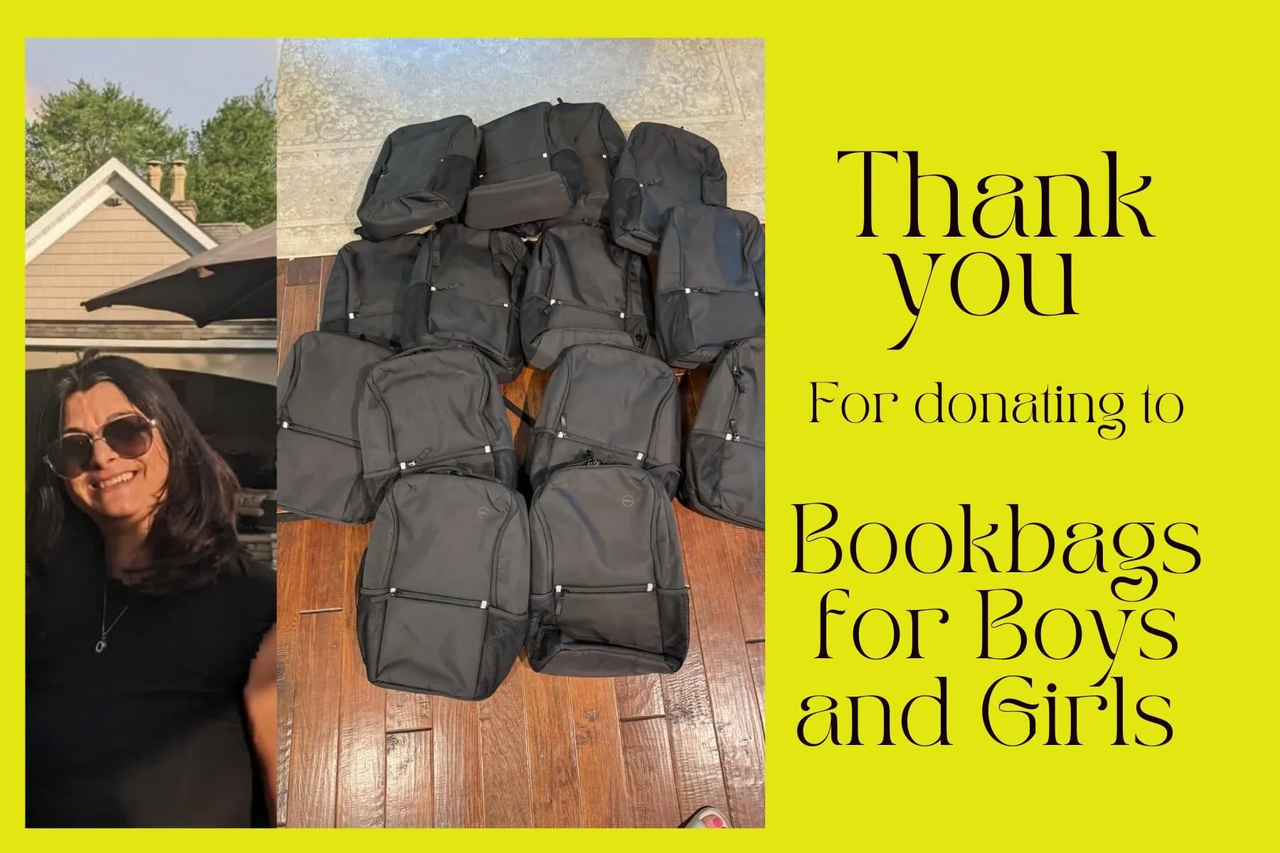 Thank you Melissa for donating all these incredible Bookbags for Boys and Girls need🎒📖
