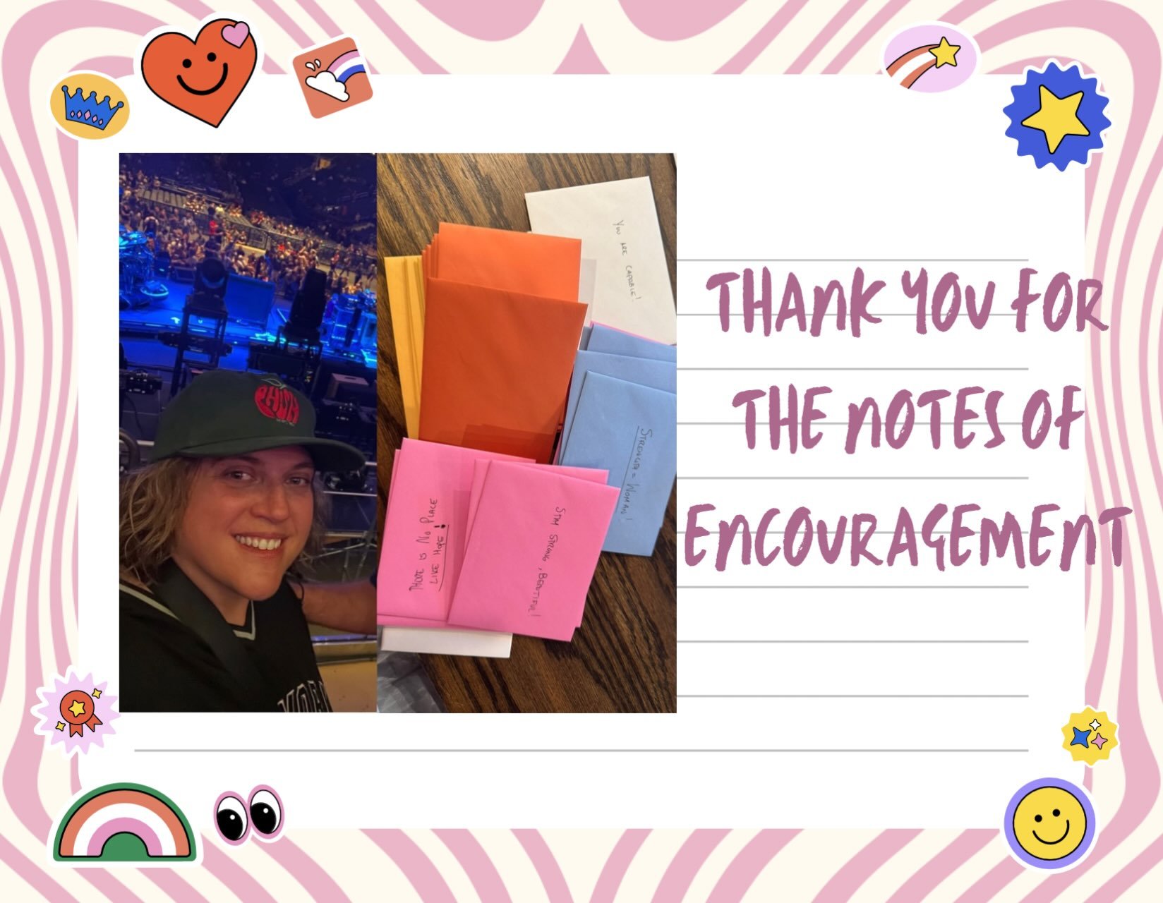 Thank you, Courtney for the beautiful letters of love encouragement, and hope that we will place in the women&rsquo;s bags!!