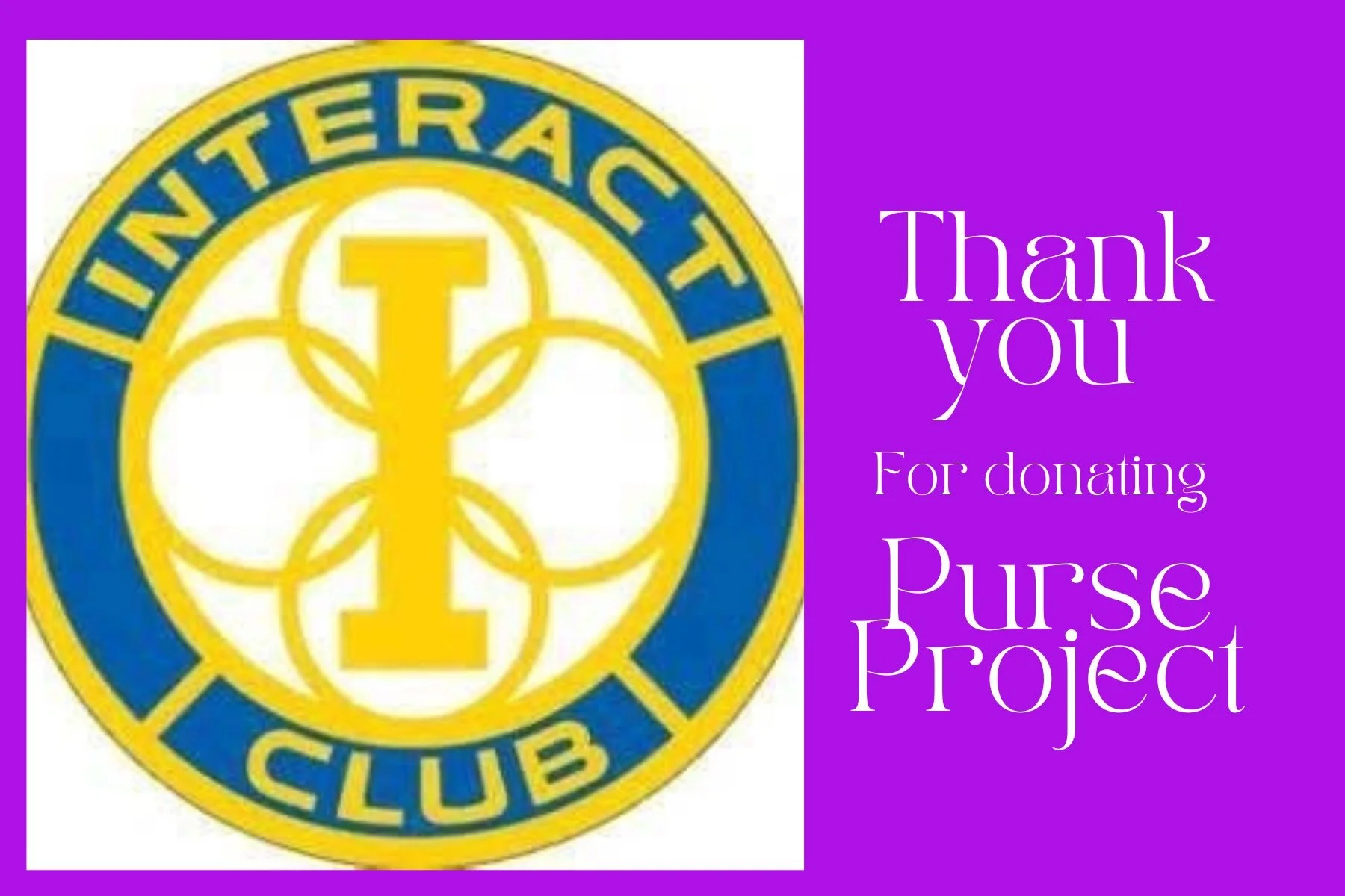 Thank you Interact Club at Aurora High School whom hosted a mini purse drive. We are so grateful to Ms Foster  and her students for facilitating such an amazing collection!