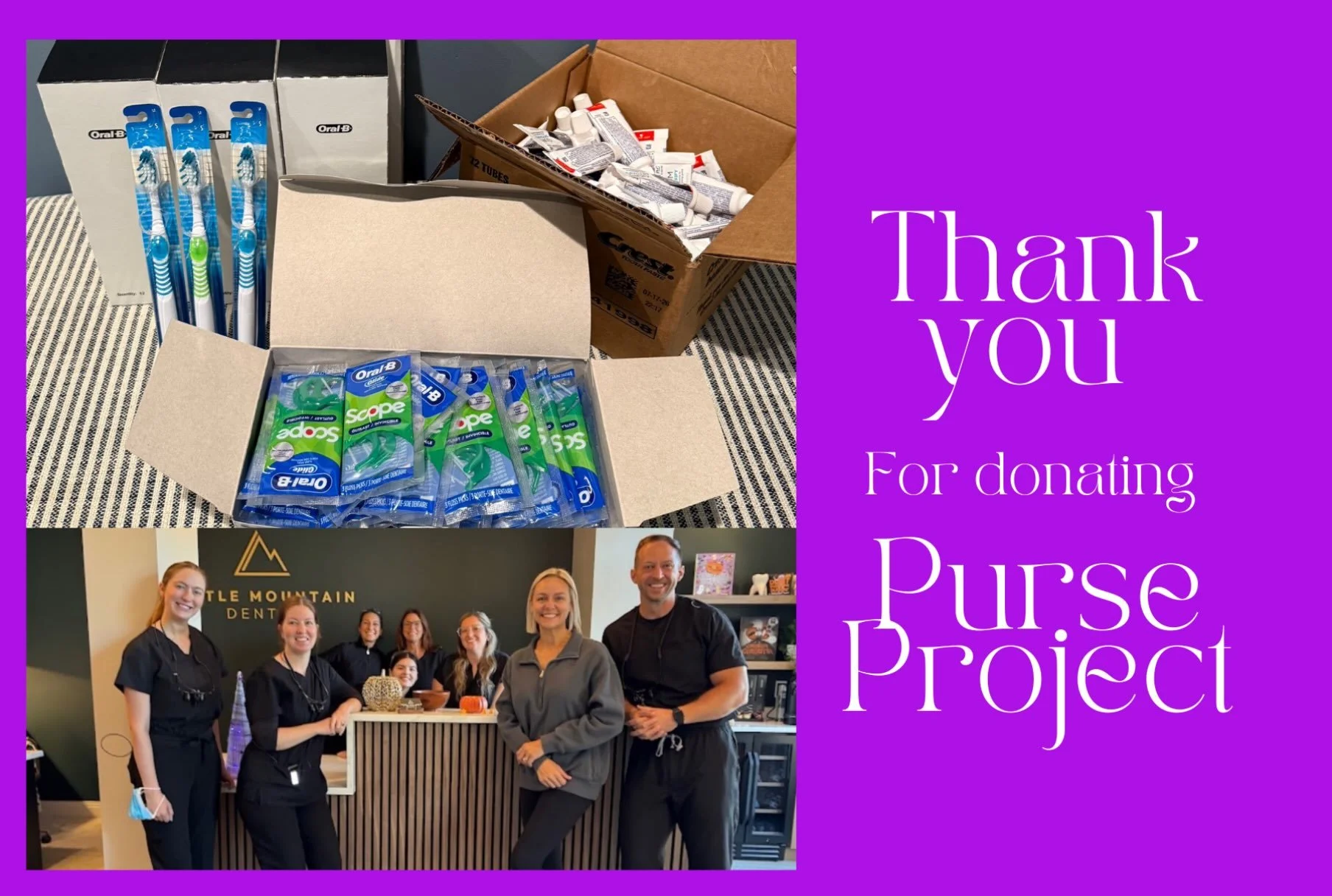 Thank you @littlemountaindental  and The Budrys @alexisbudrys for donating toothpaste, toothbrushes and floss! What a gift you are to so many women in need ! Thank you!