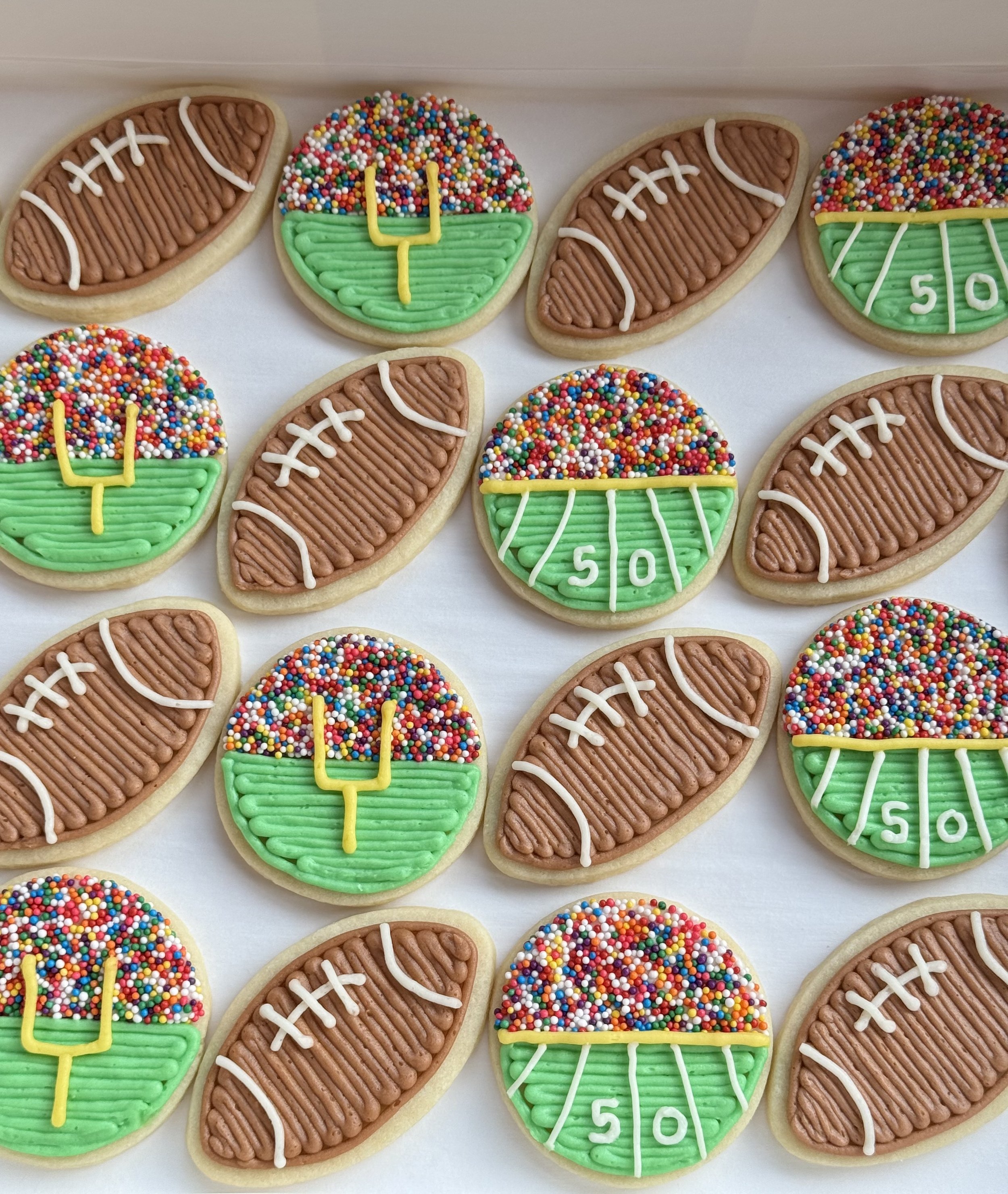 Football-Themed Buttercream Sugar Cookies
