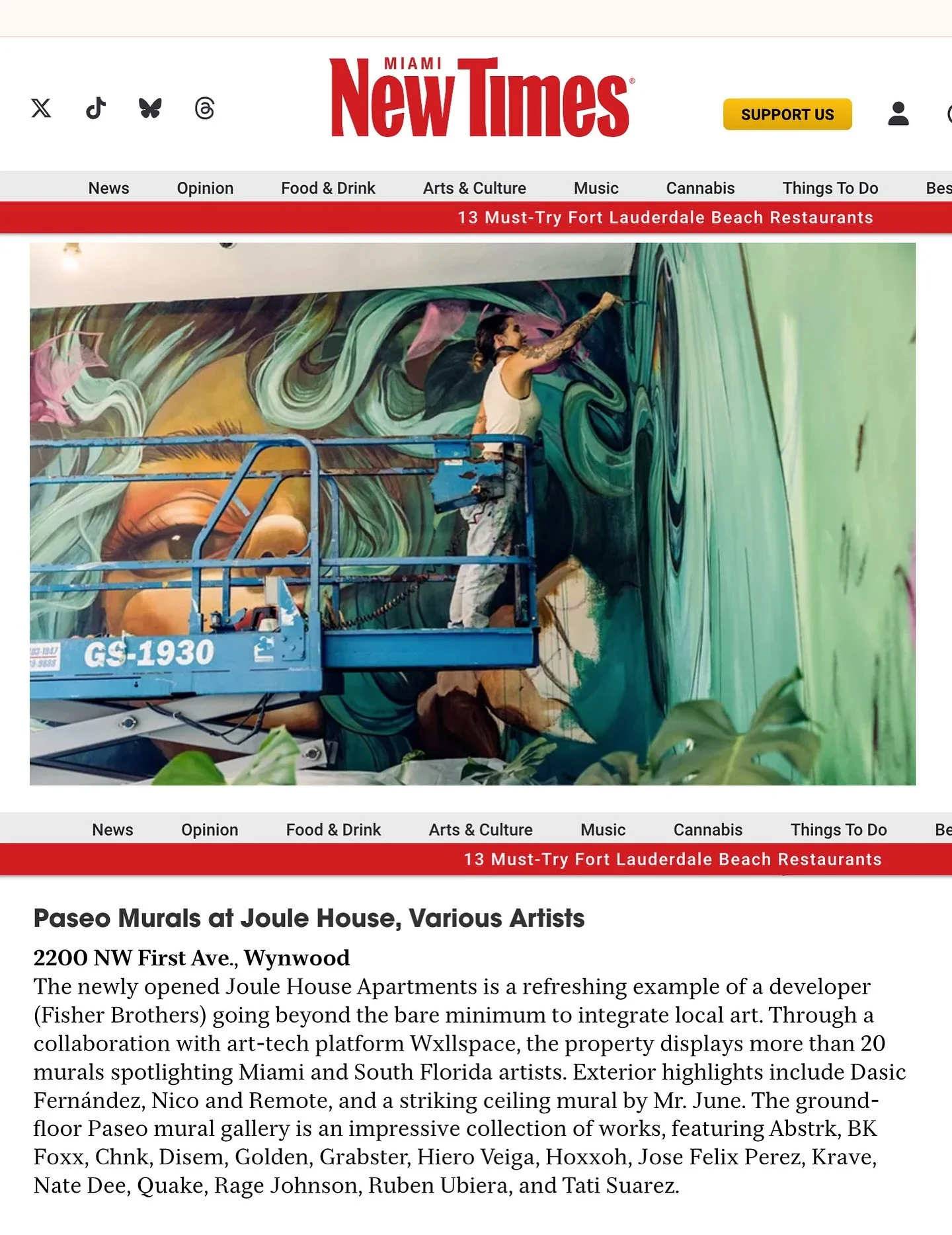 The Paseo Murals at @joulehouse, a project I had the joy of curating with @wxll.space, was just named one of Miami New Times&rsquo; Best Murals in Miami!! 💥🎨🌴

This one means a lot. 20+ murals by some of the most incredible Miami &amp; South Flori