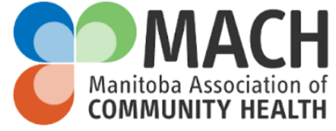 Logo of Manitoba Association of Community Health, featuring colorful abstract shapes and text.