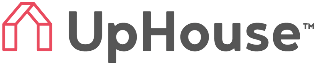 Uphouse logo featuring a stylized red house icon and the word 'Uphouse' in gray.