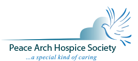 Logo of Peace Arch Hospice Society with a dove and peaceful design elements