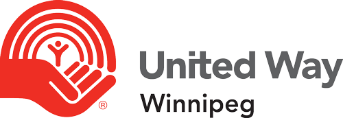 United Way Winnipeg logo with a red stylized hand holding a person, next to the text 'United Way Winnipeg' in gray.