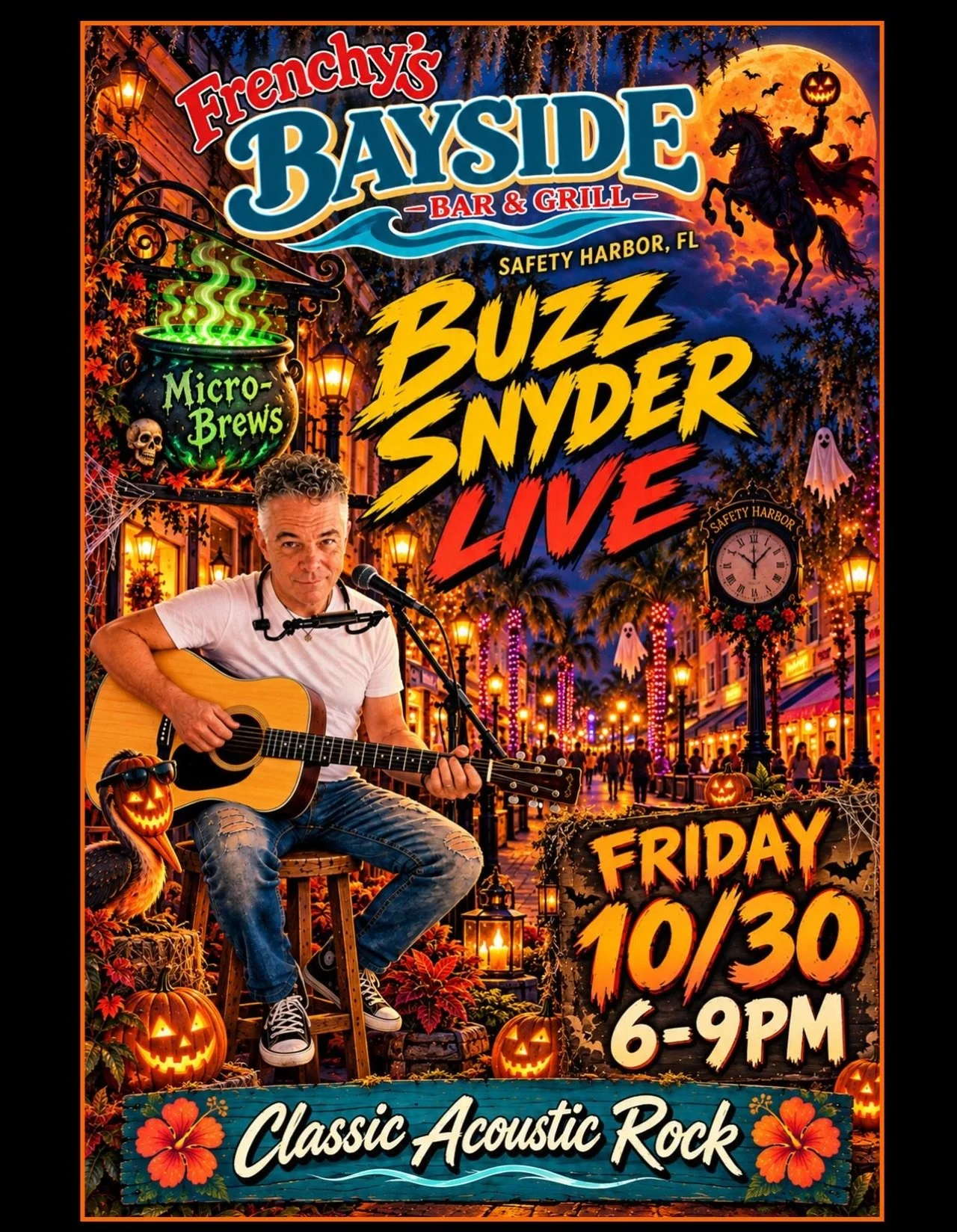 Hey all&hellip; Excited to be playing in Safety Harbor at the new &ldquo;Frenchy&rsquo;s Bayside&rdquo; this Friday from 6-9pm!  Hoping the Rays will still be in it&hellip; and we can all celebrate Halloween a little early.  Make plans to come out an