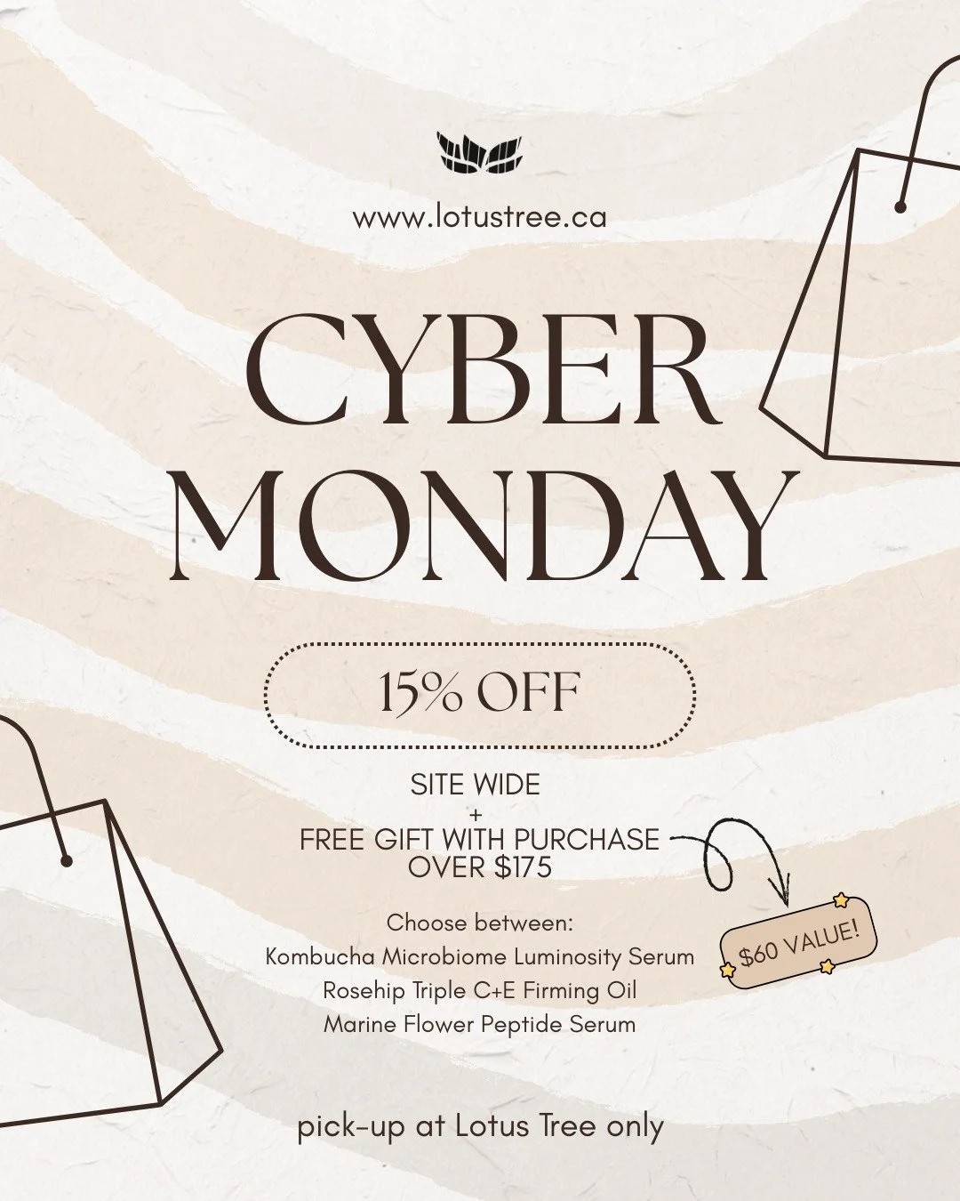 ✨ Cyber Monday Deal! ✨

Enjoy 15% off site wide + score a free gift ($60 value) with any online purchase over $175! Choose between:
&bull; Kombucha Microbiome Luminosity Serum
&bull; Rosehip Triple C+E Firming Oil
&bull; Marine Flower Peptide Serum

