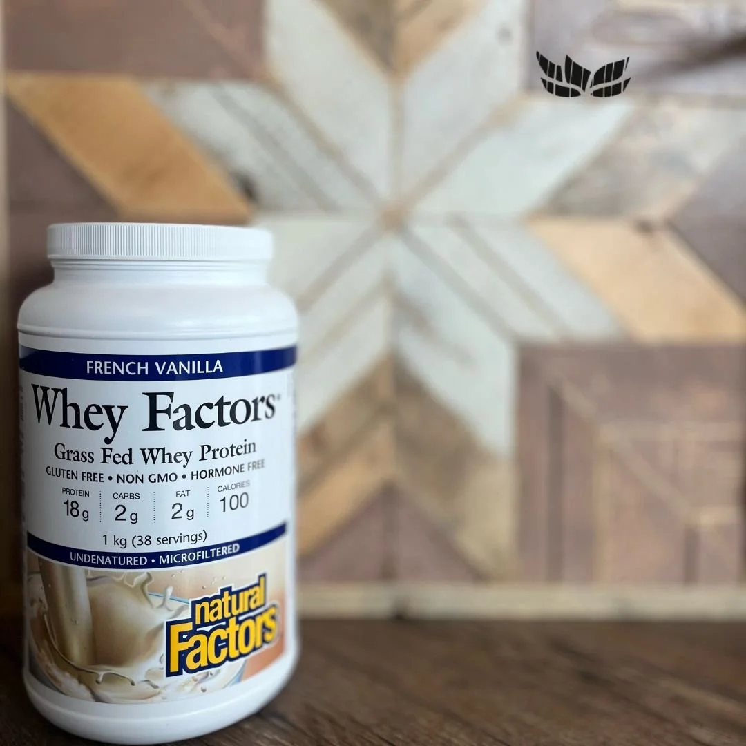 Fuel your body the natural way 💪 Natural Factors Grass-Fed Whey Protein in French Vanilla is packed with high-quality protein to support muscle recovery, lean mass, and overall wellness. Made from grass-fed cows, it&rsquo;s free from artificial addi