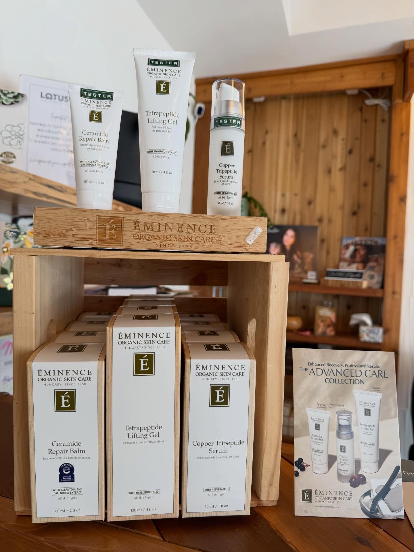 ✨ New at Lotus Tree: The Advanced Care Collection from Eminence Organic Skin Care ✨

A powerful trio designed to support stronger, smoother, more resilient skin.

Now in store:
&bull; Copper Tripeptide Serum &ndash; helps improve the look of firmness