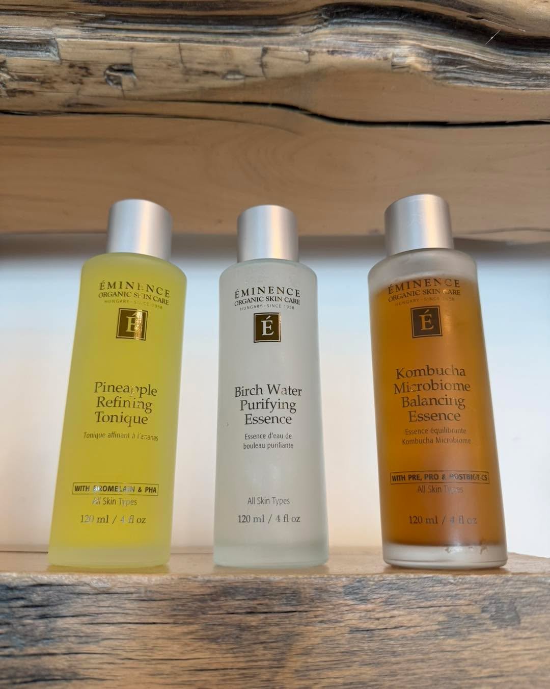 Our lineup of Eminence Organic Skin Care essences helps prep your skin after cleansing, allowing your serums and moisturizers to absorb even better.

Here&rsquo;s what we carry:

🍍 Pineapple Refining Tonic
Gently exfoliates with bromelain and PHA to