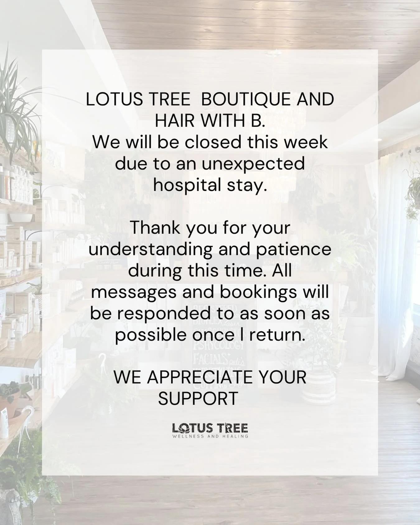 All appointments with other service providers remain scheduled.