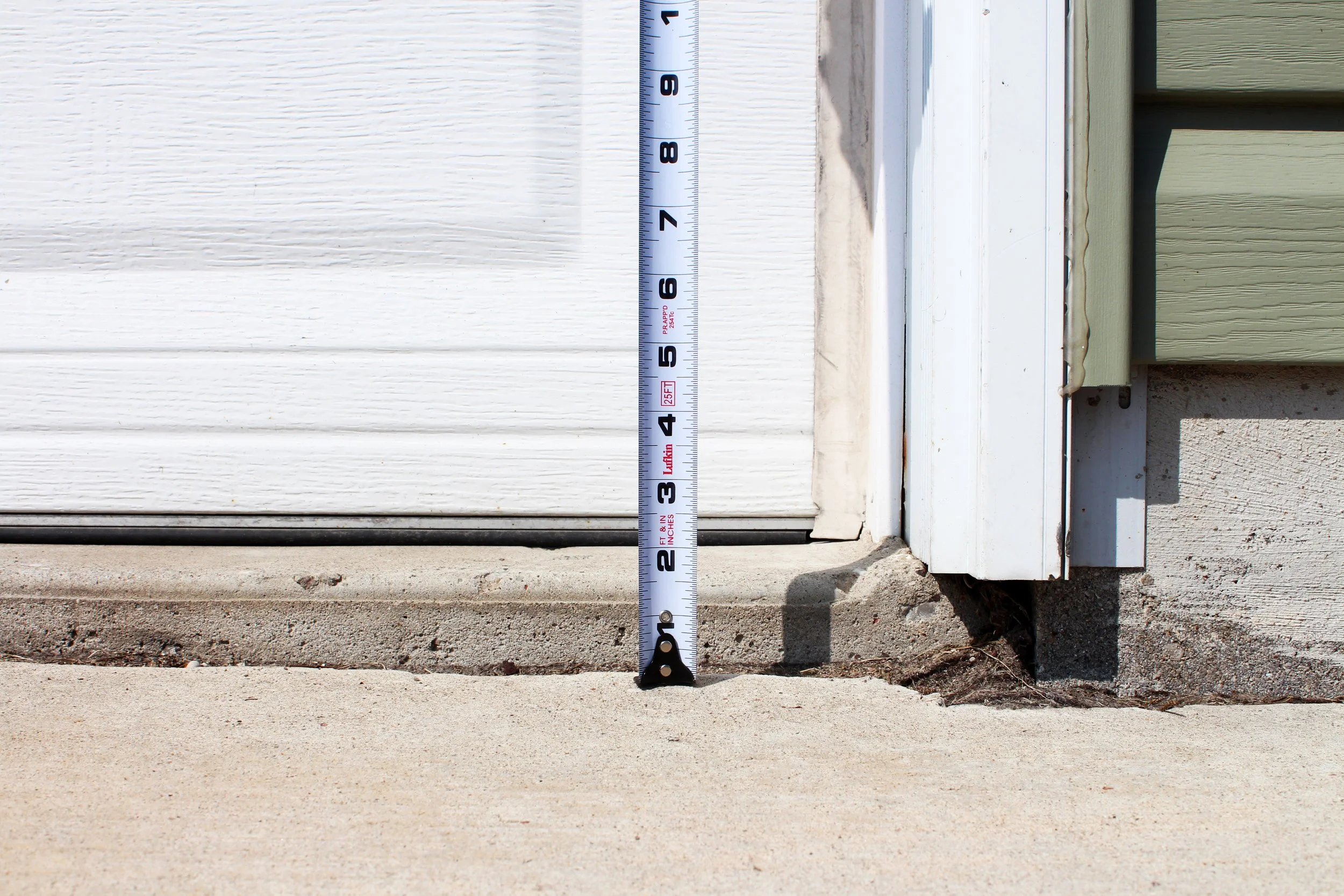 Driveway gap before concrete raising