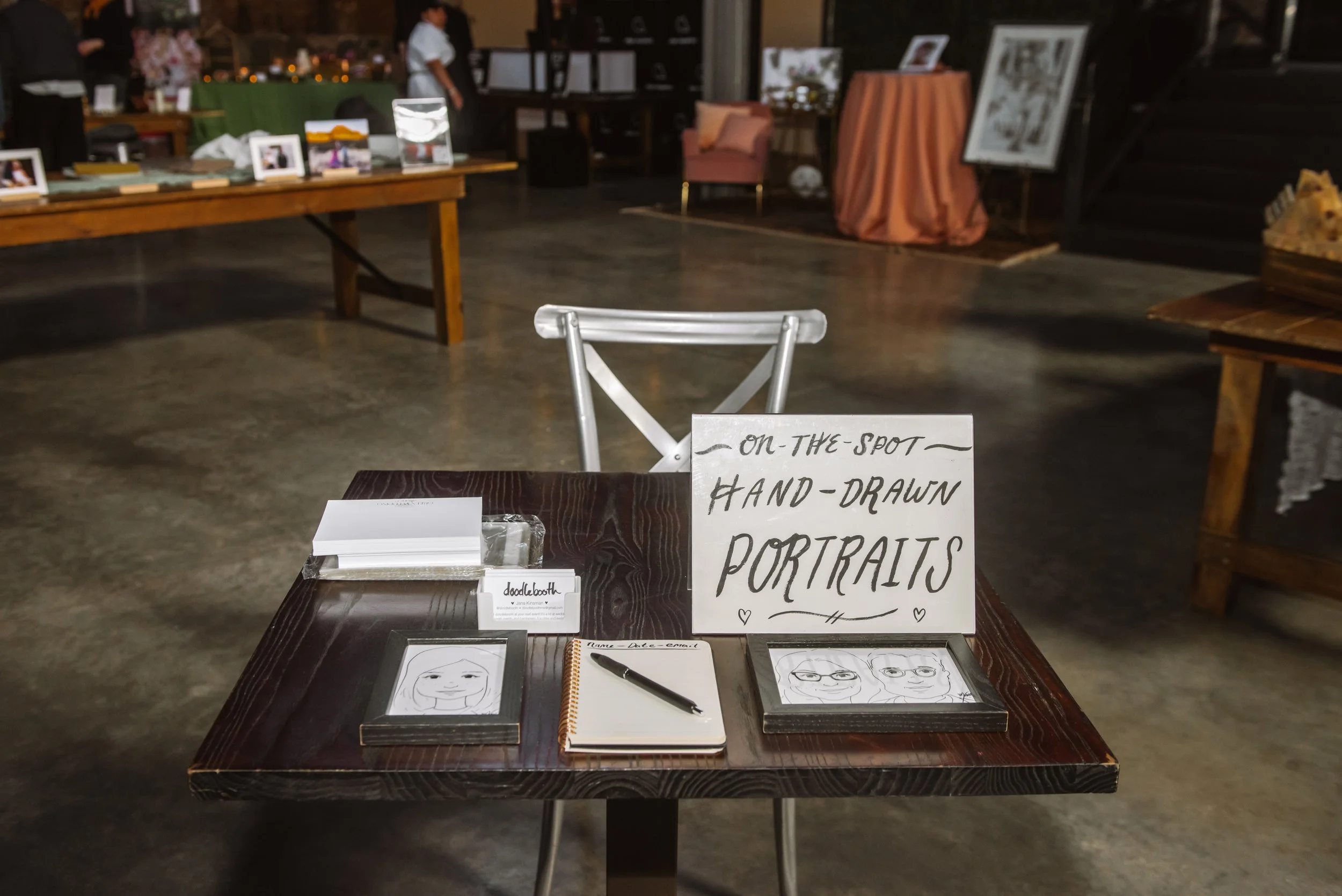 Hand drawn images provided by Doodlebooth