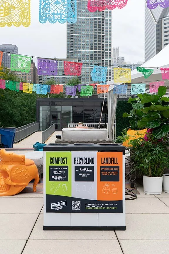 photo of compost and recycle bins