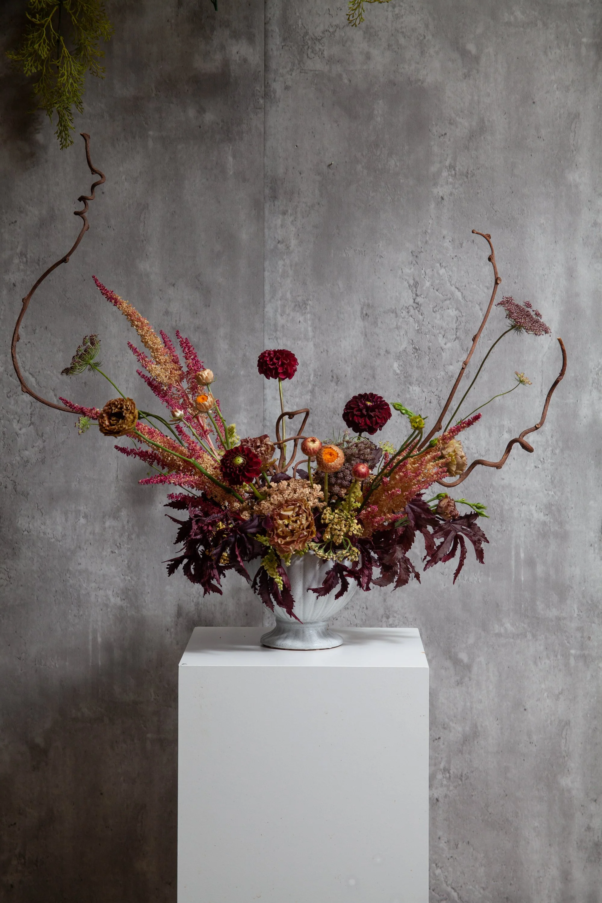 editorial bouquet of fall toned florals