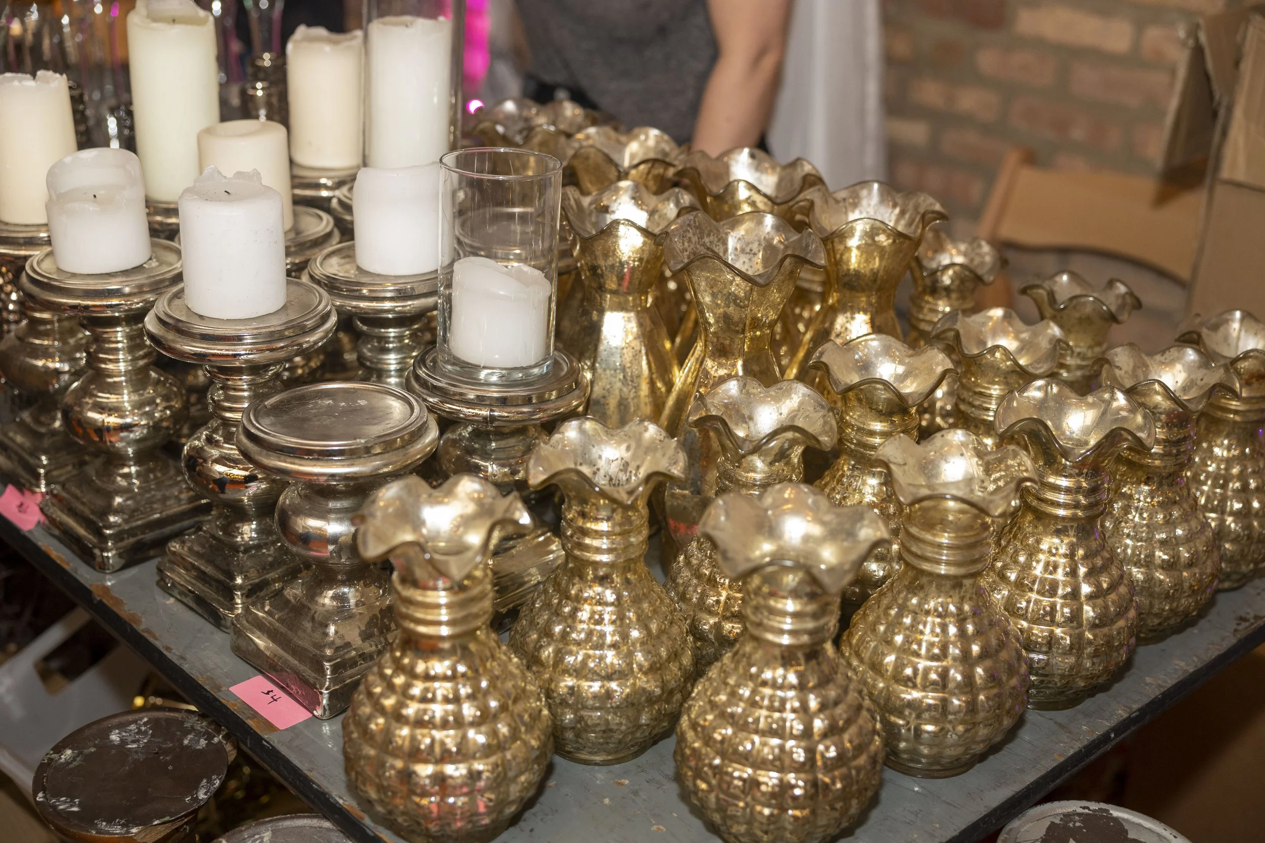 Wedding items for resale, hosted at Loft on Lake, an affordable wedding venue in Chicago