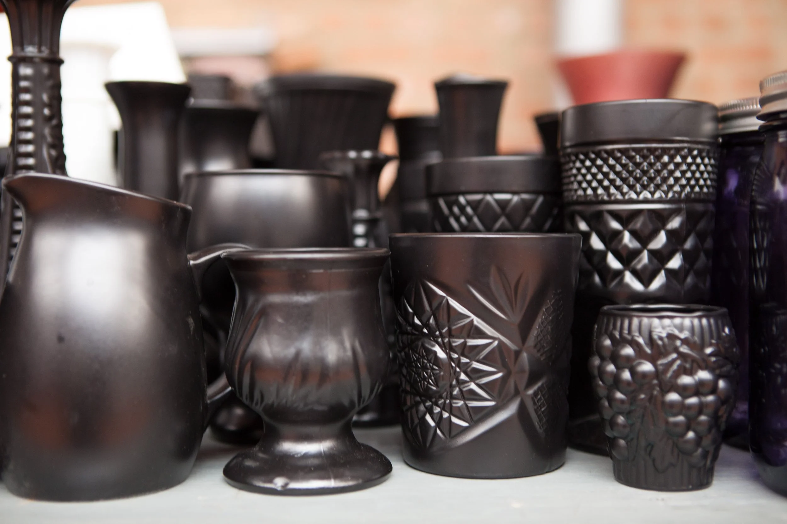 black etched decor vessels