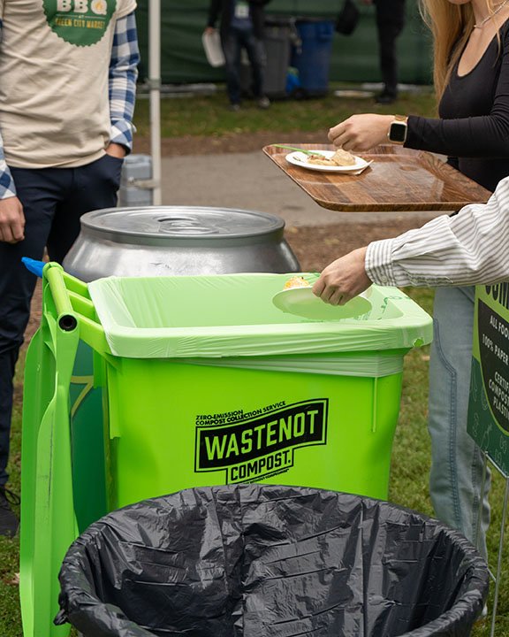 a wastenot compost bin at an event
