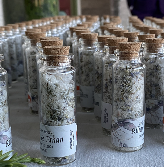 personalized sea salt vials
