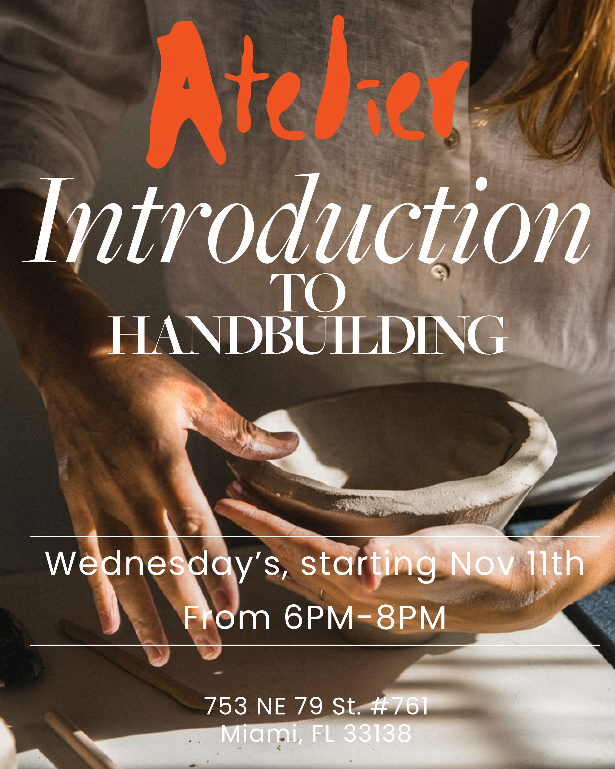 5 Week Introduction to Handbuilding Workshop (Wednesdays, November 11th – December 16th · 6:00 PM–8:00 PM)