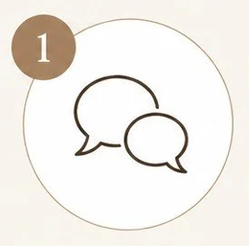 Icon of two overlapping speech bubbles, indicating communication or messaging.