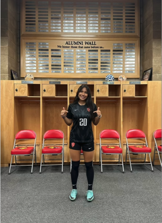Athlete playing NCAA college soccer
