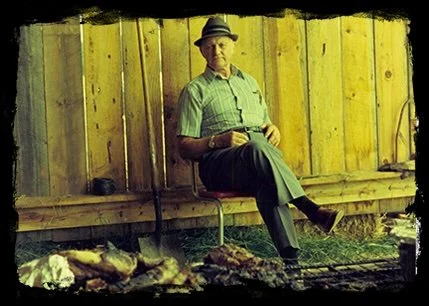 WH McPhail in mule barn barbecue