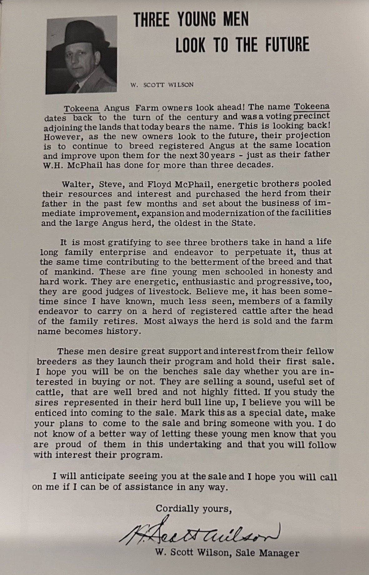 1970 catalog sale letter