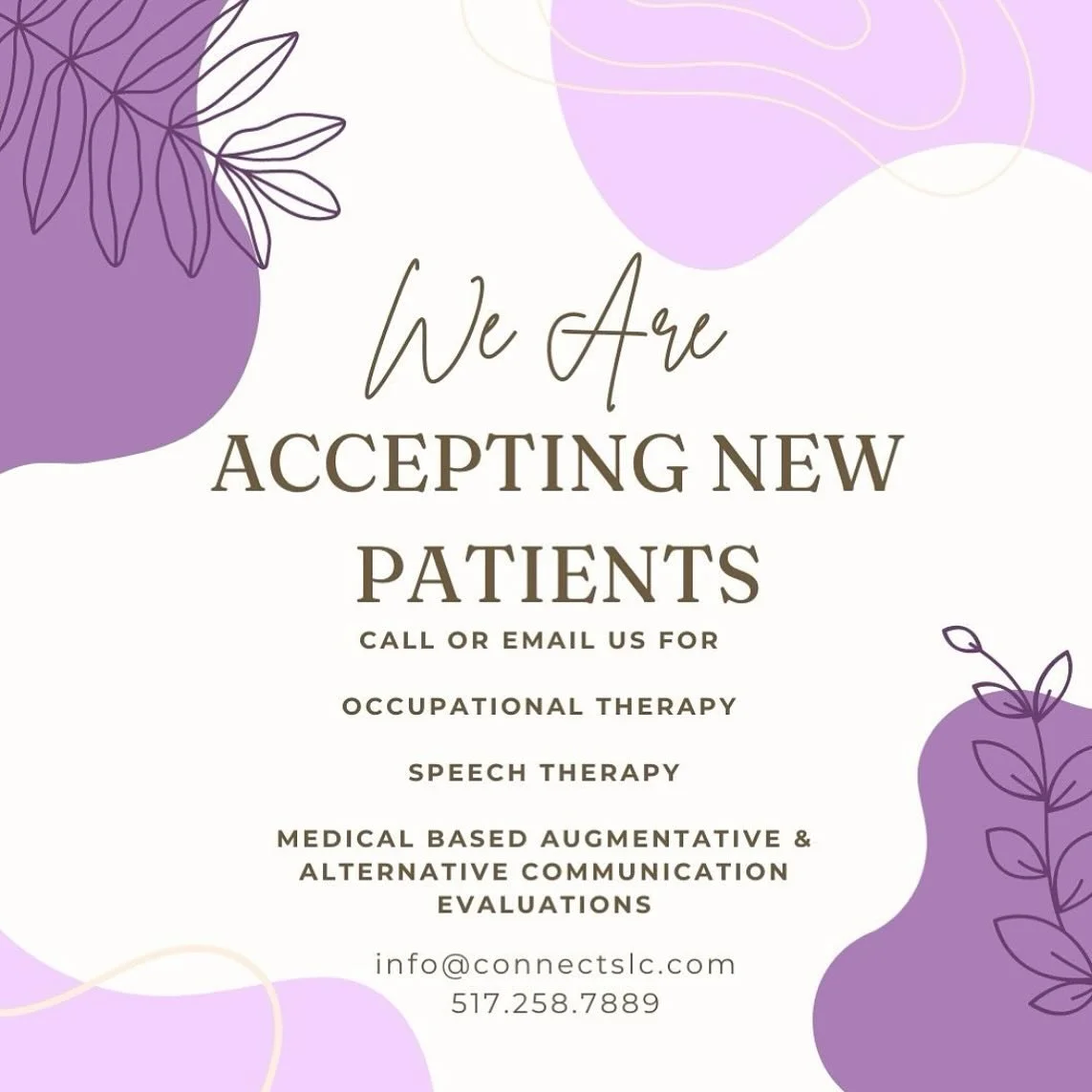 We are accepting new patients! Contact us today for more information. 💜✨