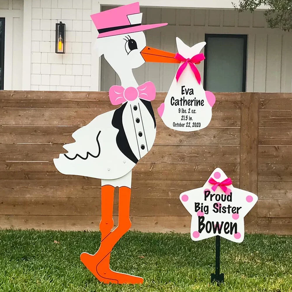 Pink Stork with Sibling Star
