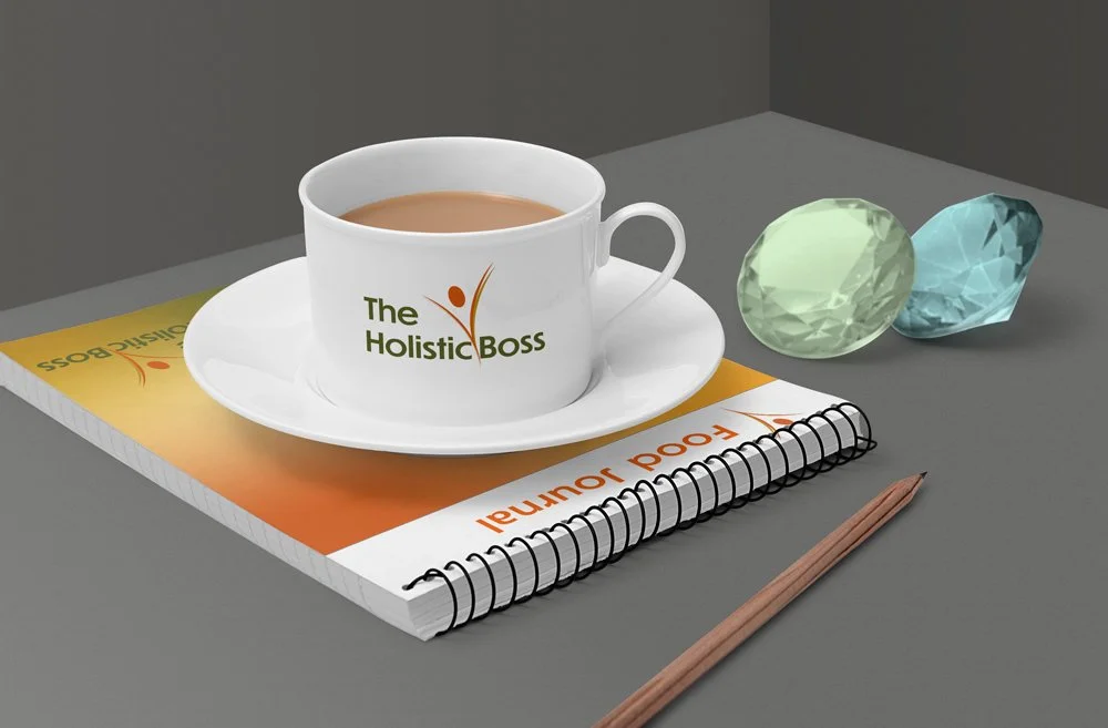 tea cup with logo