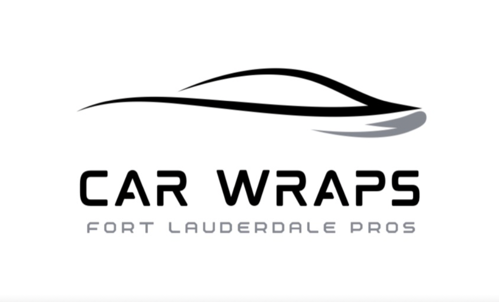 Logo of Car Wraps Fort Lauderdale Pros featuring a stylized black and gray outline of a car above the text.