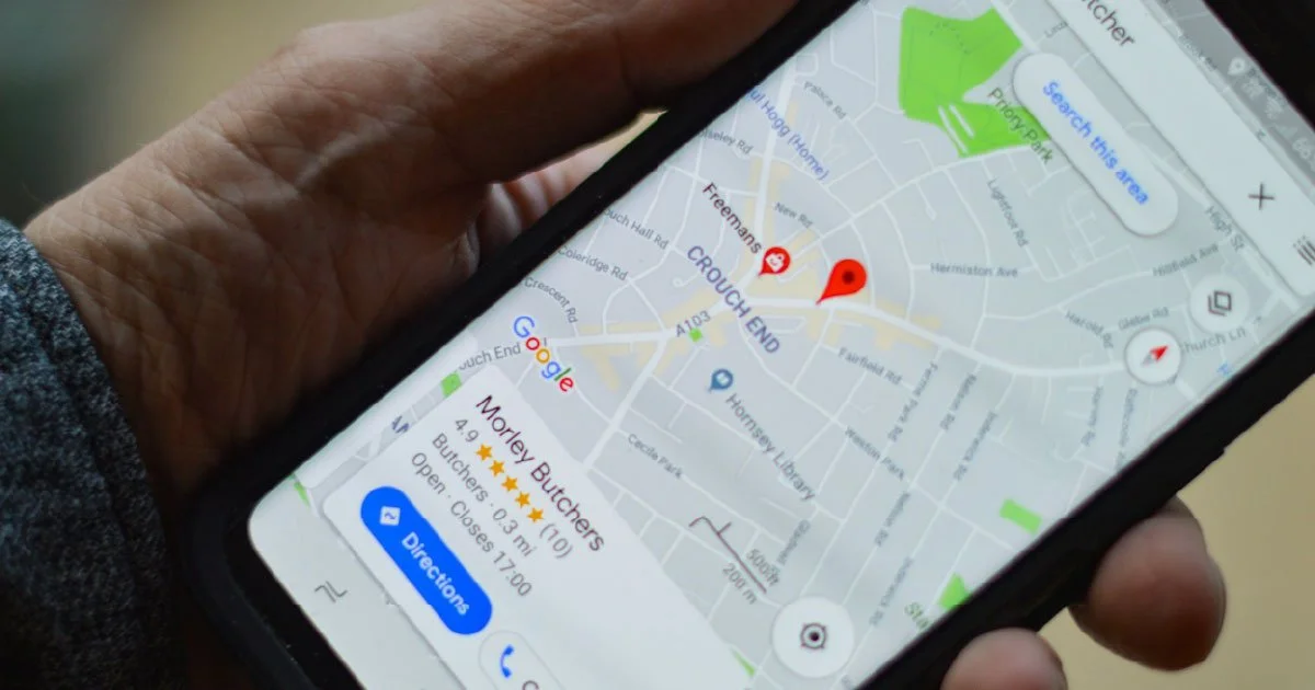 Google Maps showing business information