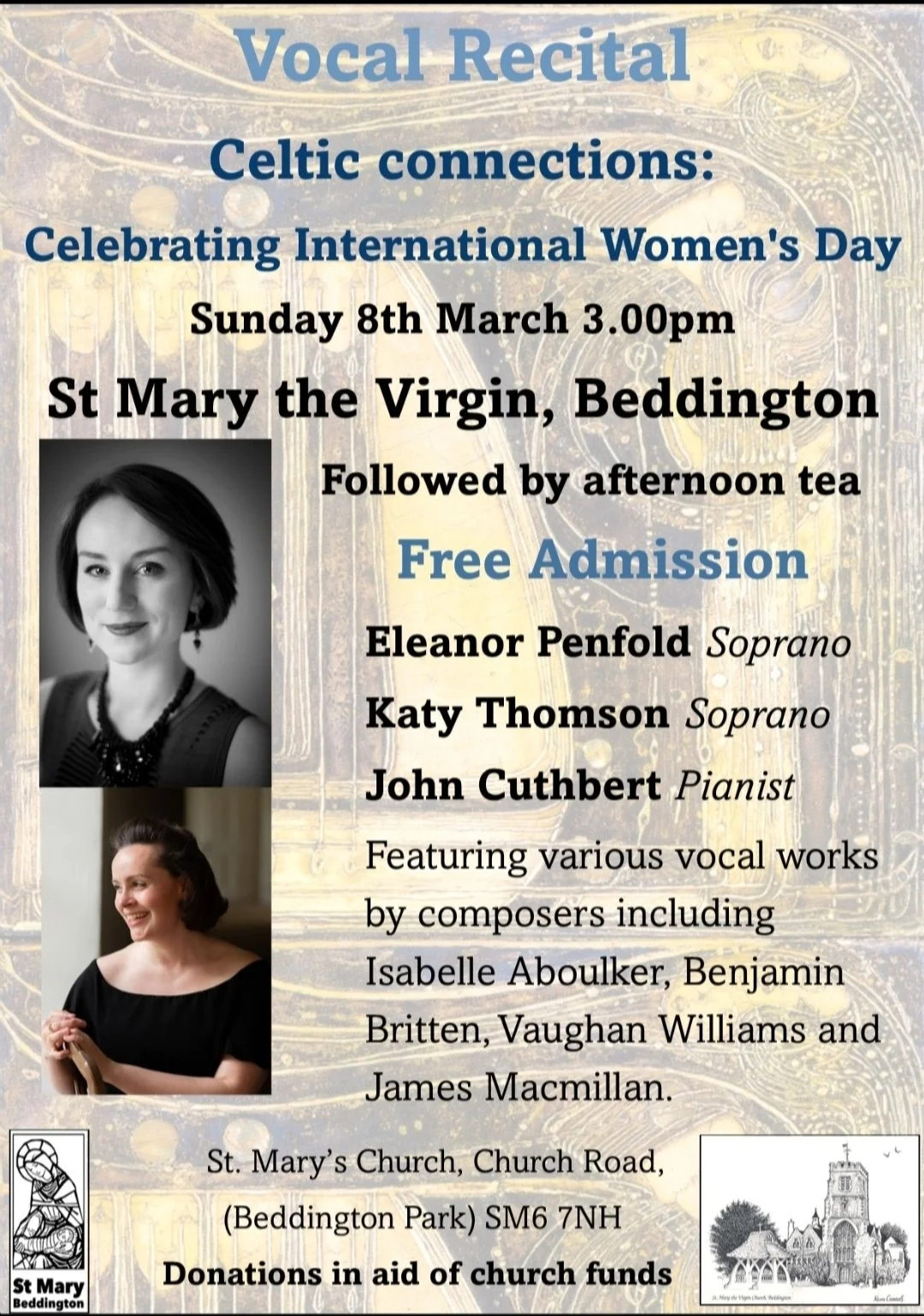 Pianist - Song Recital: Celtic Connection, Celebrating International Women’s Day