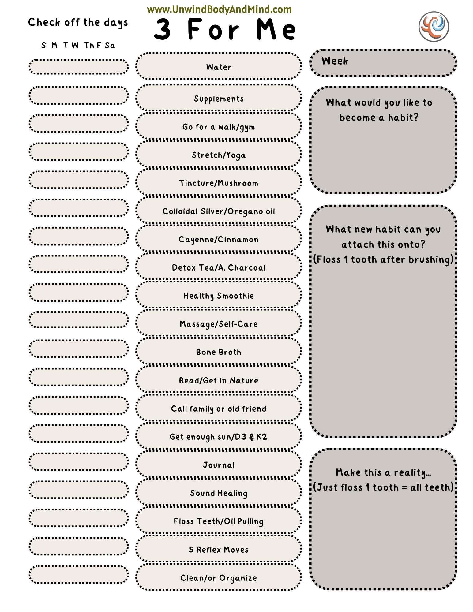 Unwind Body & Mind tool called 3 For Me