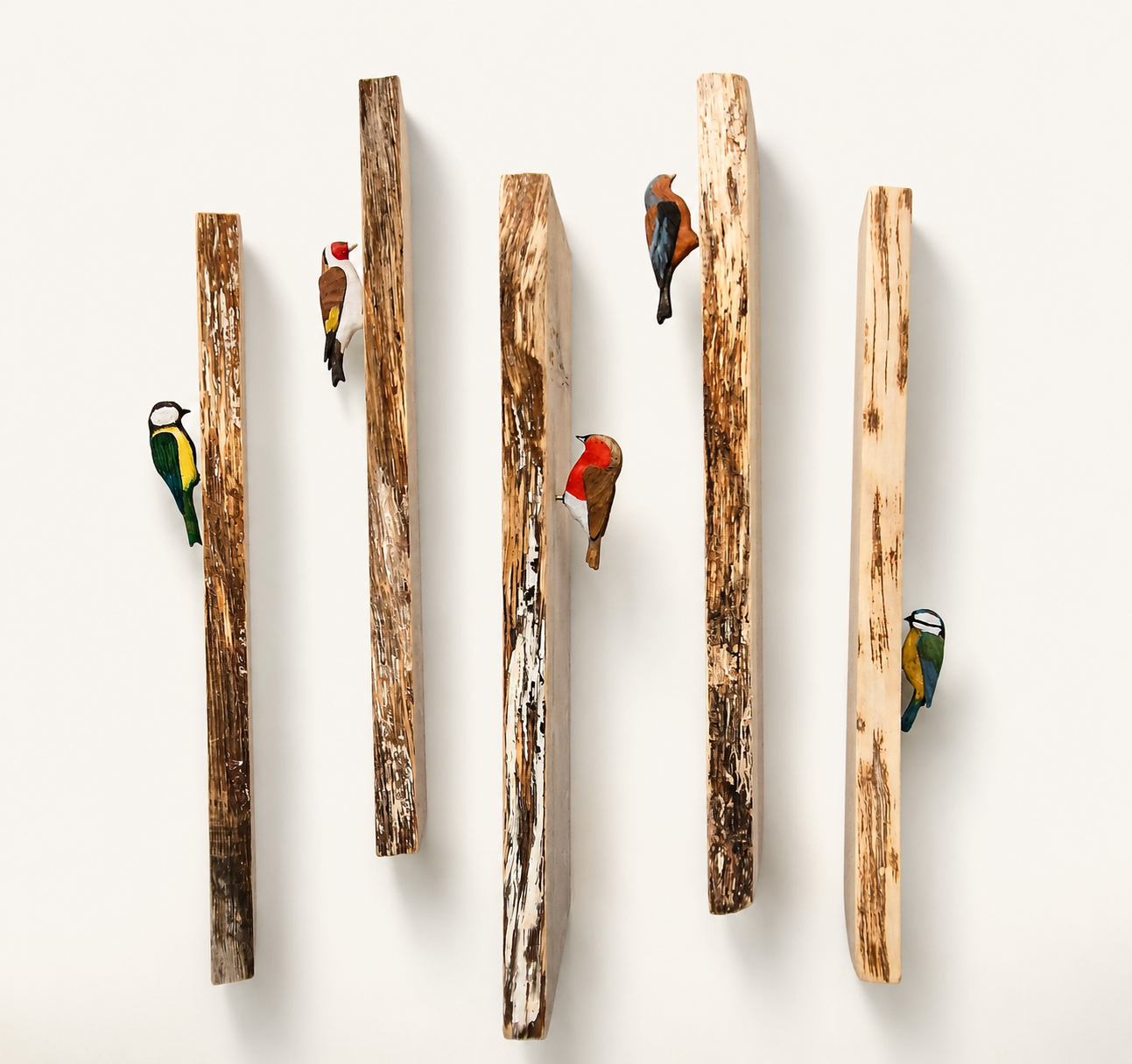 Garden Bird Grove — Handcrafted Scottish Wood Original Art