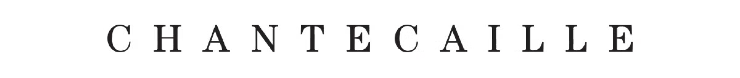 Black and white logo for beauty brand Chantecaille for a shop in nashville that sells it