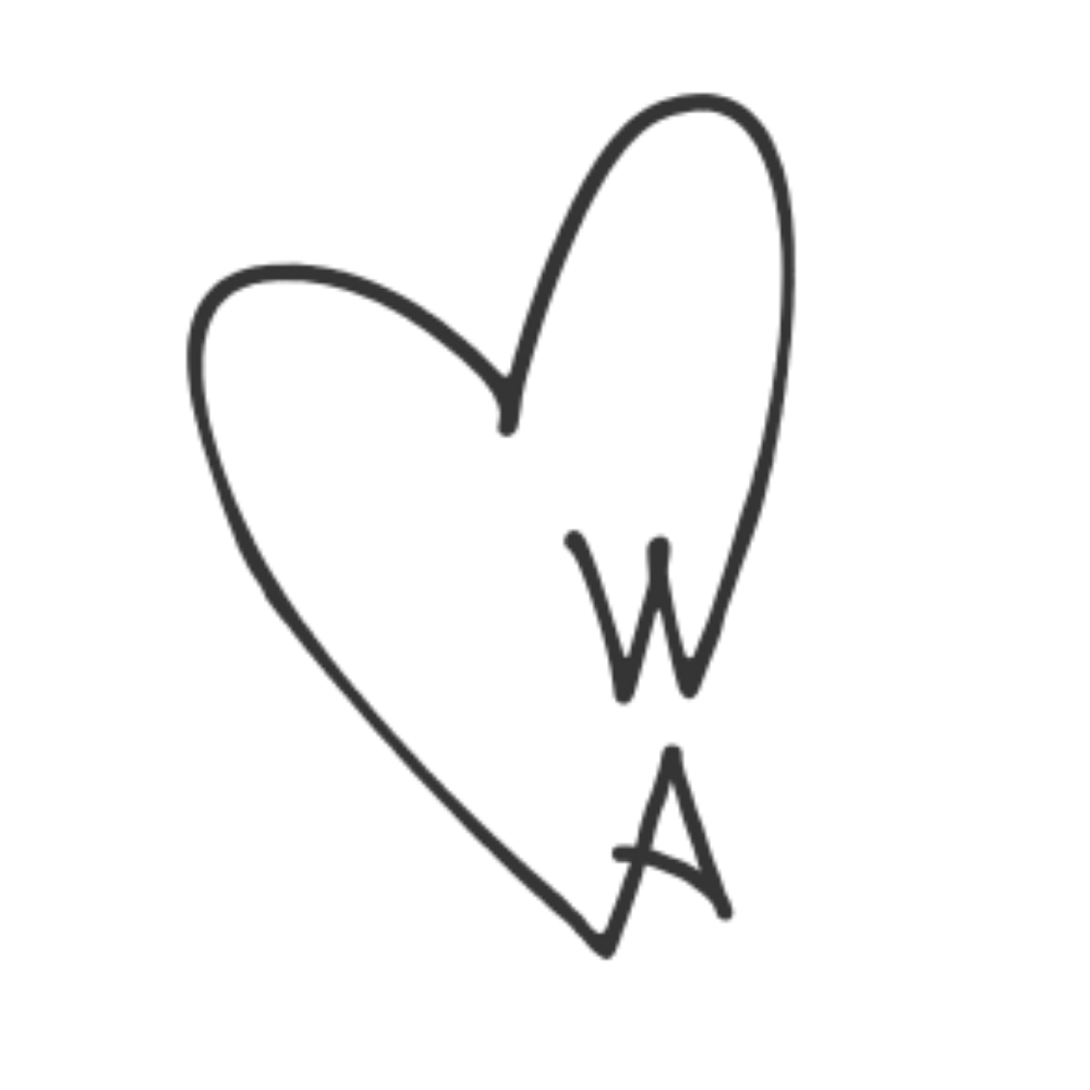 westman atelier logo a black and white heart shape with the letters WA